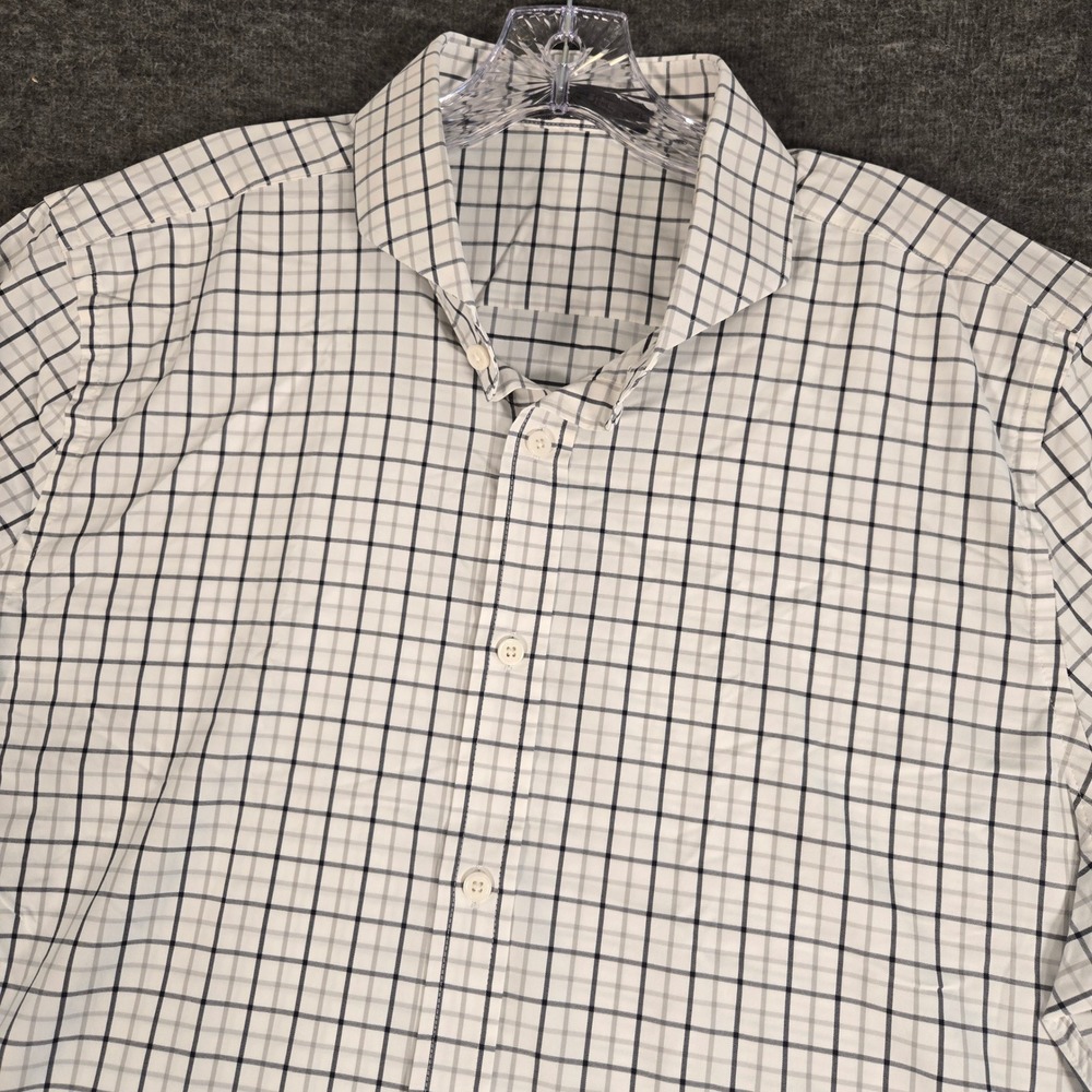 G/FORE Performance Shirt Mens 2XL White Black Check L/S Button Down Logo Stretch